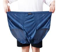 ElzEy 2XL-10XL Men's Ice Silk Boxer Brief Big & Tall Underwear Moisture Wicking & Breathable, Soft Trunks Pack of 3 (Color : Gray blue, Size : 9XL)