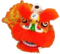 ELzEy Dragon Lion Dance Head Waking Southern Dragon Performance Props Role Play Festive Mascot Costume(Og,8in)