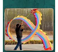 ELzEy Dragon Rainbow Dancing Flag With Head, Outdoor Fitness Floating Belt, Colourful Streamer Campaign(6m (20ft))