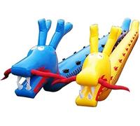 ELzEy Outdoor Team Play Outdoor Teamwork Games, Adult Kids Outdoor Expansion Lawn Game Inflatable Dragon Boat, 1 PCS Reusable, durable and easy cleaning. (Color : Blue, Size : 15 seats)