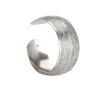 Elzhan 1Pc Silver Tibeten Silver Carved Spiral Flower Connecting Branches Pattern Wide Band Open Cuff Bracelet Bangle Size adjustable Cuff Bracelets for Women