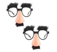 Elzhan 2Pcs Funny Costume Glasses with Big Nose, Eyebrows, Mustache, Halloween Party Photo Props, Eyebrows And Mustache Fancy Dress, Silly Funny Photo Props, Halloween Eyeglasses Novelty