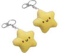Elzhan 2Pcs Yellow Plush Star Keychain Backpack Accessories Doll Pendant Heart Healing in Addition to Serving as a Keychain Women's Keyrings and Keychains