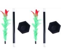 Elzhan 2Set Stick to Rose Magic Tricks Magic Wand to Flower Easy Magic Tricks Funny Toys Show Performance Prop for Adults Teenagers Magician Accessories Magic Kits and Accessories