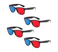 Elzhan 4Pcs Red and Blue 3D Glasses Universal TV Movie Dimensional Video Frame 3D Glasses DVD Game Glass 3D Style Glasses for 3D Movies Games,3D Viewing Glasses,Light Simple Design,Accessories