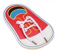 Elzhan Shoe Tying Practice, Wooden Learn to Tie Your Own Shoes Threading Lacing Shoes Training Early Learning Kits | Threading Lacing Training Board Early Learning, Decorative Accessories