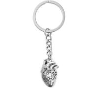 Elzhan Silver Anatomical Hearts Keychain Brain Organ Pendant Keychain 3D Neurologist For Key Holder For Doctor Women Men, Women's Fashion, Car