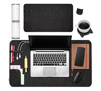ELZIBO Desk Felt Mat, for Office Desks Keyboard Laptop Computer Mouse, Felt Dark Grey, Protect Table, No-slip, Mats Cover, Soft to Touch Keep the Wrist Warm During Typing Anti-static
