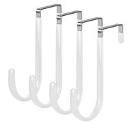 elzle 4 Packs White Over The Door Hooks,0ver Door Hanger,4.5cm Coat Hooks
