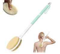 elzle Back Tea Towel, Shower Brush with Long Handle 44cm, Double Sided Brush with Hard and Soft Bristles, Exfoliating for Women, Men and Elderly