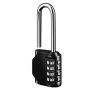 elzle Padlock with Code Combination Padlock Keyless 4 Digit Locker Padlock Zinc Alloy Number Coded Locks for School Gym Garage Gates Cabinet (Black)