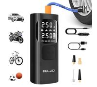 ELZO Tyre Inflator Cordless, 7500mAh 150PSI Smart Electric Air Compressor with Accurate Digital Pressure Gauge and LED/SOS Light, 3X Fast Inflation for Car, Motorcycle, Bike, Ball, Inflatables