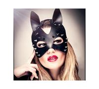(EM-018) Sexy Bunny Ears Masks Pink PU Leather Masquerade Cosplay Masks Bondage