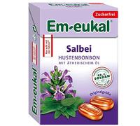 Em-eukal Sage Sugar-Free 50g (Pack of 10) - Cough Drops with Acidic Oil