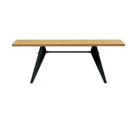 EM table in oiled natural oak 220x90 cm - black base - Jean Prouvé Oak one size