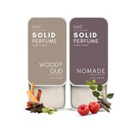 Em5 Combo Pack of Alcohol Free Solid Perfumes | Woody Oud & Nomade | Non-Greasy Cologne | Strong & Lasting Fragrance | Gifting Pack for Him & Her