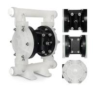 EMAGENE Air-Operated Double Diaphragm Pump, 1/2 inch inlet and outlet, polypropylene body, 9GPM and Max 100pSI for solvent and Industrial Use