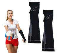 EMAGEREN 1 Pair Volleyball Arm Sleeves Forearm Sleeve Volleyball Elbow Pads Arm Guards Compression Sleeves Wrist Support Soft Volleyball Wrist Guard with Protective Pad and Thumb Hole for Women Girls