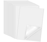 EMAGEREN 20 Sheets Double Sided Adhesive Sheets A4 Clear Craft Self-Adhesive Tape Sheet White Self-Adhesive Tape Sheets Super Strong Sticky Paper A4 Adhesive Sheet for Crafts Album Decoration DIY