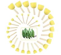 EMAGEREN 30 Pcs Sponge Paint Brush 5 Sizes Round Foam Sponge Painting Brushes Set Stencil Brush Sponge Paint Stencil Tool with Wooden Handle for Kids Arts and Crafts DIY Painting Tools