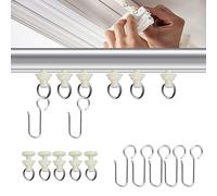 EMAGEREN 35 Pcs Curtain Hooks Curtain Track Glider Hooks Metal Shower Curtains Rings S-Shaped Curtains Hooks Drapery Hook Pins with Bendable Blinds Track Pulley for Ceiling Blinds Drape Tracks