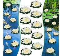 EMAGEREN 5 PCS Artificial Lotus 10CM Foam Flower Water Floating Lotus Flowers Lilly Floating Pond Decoration Realistic Water Lily Pads Lotus Flower for Pond Pool Aquarium Water Decoration