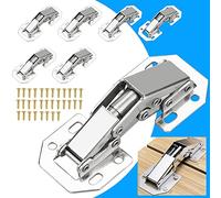 EMAGEREN 8 Pcs Cabinet Hinges 90 Degree Full Overlay Hinges Concealed Hinge Hidden Hinge Cupboard Door Hinge Kitchen Surface Mount Hinge Wardrobe Corner Hingewith Screws for Drawer Window