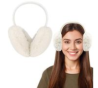 EMAGEREN Ear Muff Plush Winter Ear Warmers Foldable Ears Muffs Cover Women Girls Winter Warm Faux Fur Earmuffs Fluffy Ears Covers Earlap with Elastic Headban for Ice Skating, Skiing and Hiking