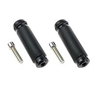 eMagTech 1 Pair of CNC Aluminum Universal Motorcycle Rear Seat Straight Foot Pedals Black with 8mm Mounting Bolts