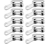 eMagTech 10 Pairs Single Speed Removable Quick Split Chain Link Bicycle Chain Connector Missing Link Jointing Link for Single Speed Chain Carbon Steel