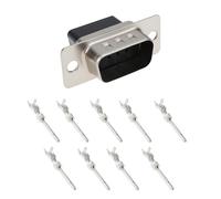 eMagTech 10 Sets DB9 9-Pin Male Crimp D-Sub Connector Kit Compatible with RS232 Serial Cables
