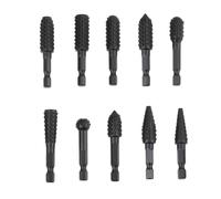eMagTech 10pcs 1/4 Inch 6.35mm Shank Rotary Burr Rasp Set Carbon Steel Wood Carving Drill Bits for Electric Drills and Grinders