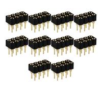 eMagTech 10PCS 2.54 mm Pitch Double Row Straight Connectors Gold Plated 8 Pin 2 Row Straight Socket Connector for PCB Mounting Direct Wire Connections