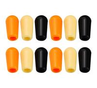 eMagTech 12x 3 Way Guitar Toggle Switch Tips Top Hat Toggle Selector Tip Plastic Pickup Selector Switch Knob Cap for Electric Guitar Parts Accessories Switch Cap 3 Colors