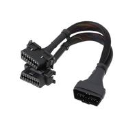 eMagTech 16Pin Male To OBD2 Dual Female One-to-Two Connector Diagnostic Extension Cable 30cm for Vehicle Fault Diagnosis