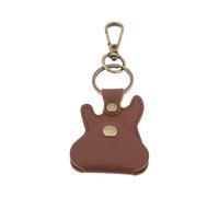 eMagTech 1Pc Brown Guitar Picks Holder Artificial PU Leather Case with Keychain and Hook for Acoustic Electric Guitar Variety Pack Bass Picks Storage Pouch Organizer for Guitar Players, Only Case