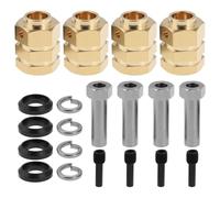 eMagTech 1Set Brass Wheel Hex 15mm Extension Adapter Kit Compatible with TRX4 1/10 RC Crawler Truck Car