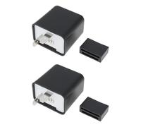 eMagTech 2 Pack 12V 2 Pin LED Flasher Relay Replace OEM WW10059E 35048 Compatible with Most Motorcycles and Lucas LED Bulbs 50 to 200 CPM