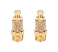 eMagTech 2 Pack Pneumatic Valves Air Mufflers 1/4 Inch NPT Exhaust Silencer Brass Compatible with Pneumatic Applications