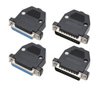 eMagTech 2 Pairs DB25 Male And Female Head Welding Wire Double Row 25PIN Black Shell Core Connector Serial Port 25 Pin Socket Connector(54 * 44 * 16.6mm)
