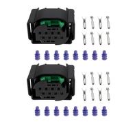 eMagTech 2 Set 8 Pin Radar Sensor Connector with terminal rubber plug 4F0972708 Compatible with VW