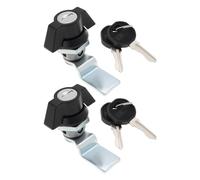 eMagTech 2 Set Zinc Alloy Quarter Turn with Keys Cut Out 22mm x 20mm for Control Cabinet, Meter Cabinet Small Distributor Cylinder Lock Toggle, Black