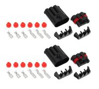 eMagTech 2 Sets 3Pin Waterproof Electrical Connector Kit Compatible with Delphi Metri-Pack 630 Series for Automotive Ignition Coils GPS Electrical Wiring