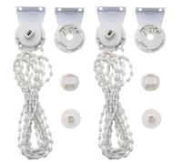 eMagTech 2 Sets Roller Blind Holder for 28mm Hole Diameter Roller Blind Control Head with 3m Bead Chain, White, Metal and Plastic, Inside/Outside Mount