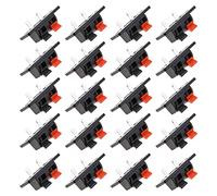 eMagTech 20PCS 2 Pin Speaker Terminal Block Amplifier Spring Jointing Clamp Test Clip Stereo Speaker Strip Shape Push Release Connector Plate 2 Position
