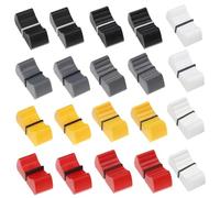 eMagTech 20pcs Fader/Slider Control Knobs 4mm&8mm Hole Plastic for Guitar Console Volume Adjustment 23x11x10mm, Grey Black Yellow Red White