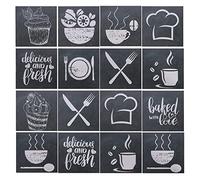 eMagTech 24PCS Tile Stickers Waterproof Oil Proof Antique Self-Adhesive PVC Decorative Tile Stickers for Kitchen Bathroom New Wall Stickers Home Decors 15 x 15cm
