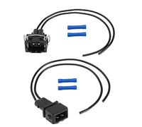 eMagTech 2Pcs 2 Pins Electric Harness Connector Replacement 357972752 Compatible with VW Skoda Seat Male&Female Plug Tail Lead Connector 18cm Black