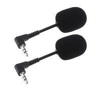eMagTech 2Pcs 3.5mm Mini Microphone for Explainer Sound Card Desktop Computers with Sponge Cover 360 Degree Rotation Adjustable 3-Pole Stereo Plug and Play Portable