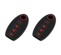 eMagTech 2pcs 4-Button Silicone Car Key Cover Compatible with Nissan Rogue Frontier Kicks Frontier